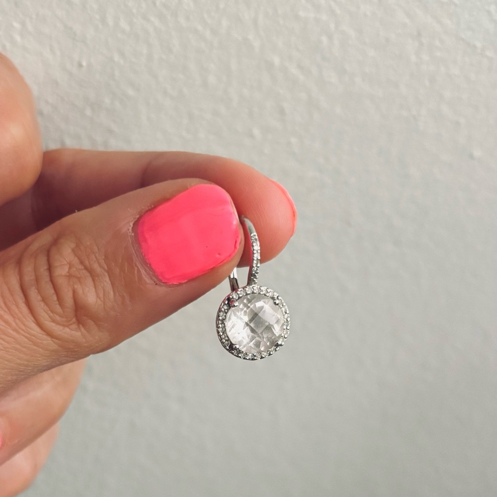 Elegant Silver Moissanite Earrings with Diamonds on the boarder